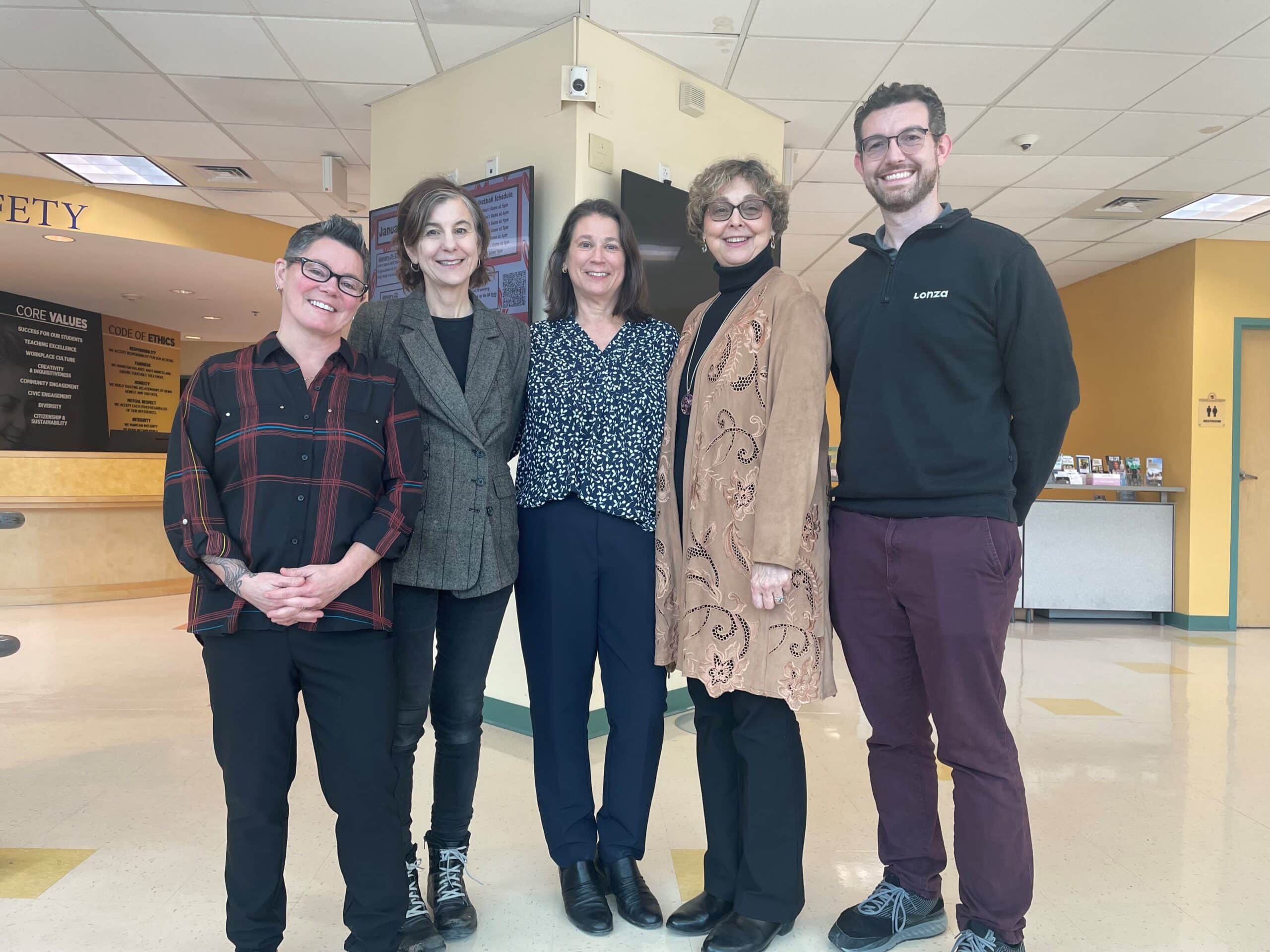 Photo of Great Bay President Dr. Cheryl Lesser, Lynn Szymanski, BTC Director and Lonza representatives